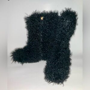 Philosophy di Alberta Ferretti Mongolian Sherpa Furry Après-Ski Winter Boots